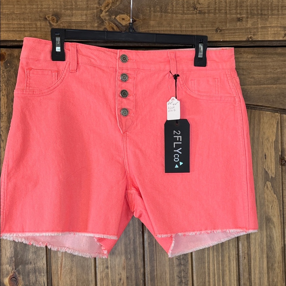 2FLYco High-Waist Coral Pink Shorts